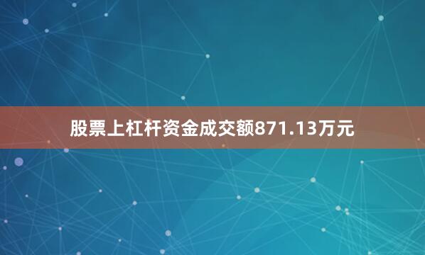 股票上杠杆资金成交额871.13万元